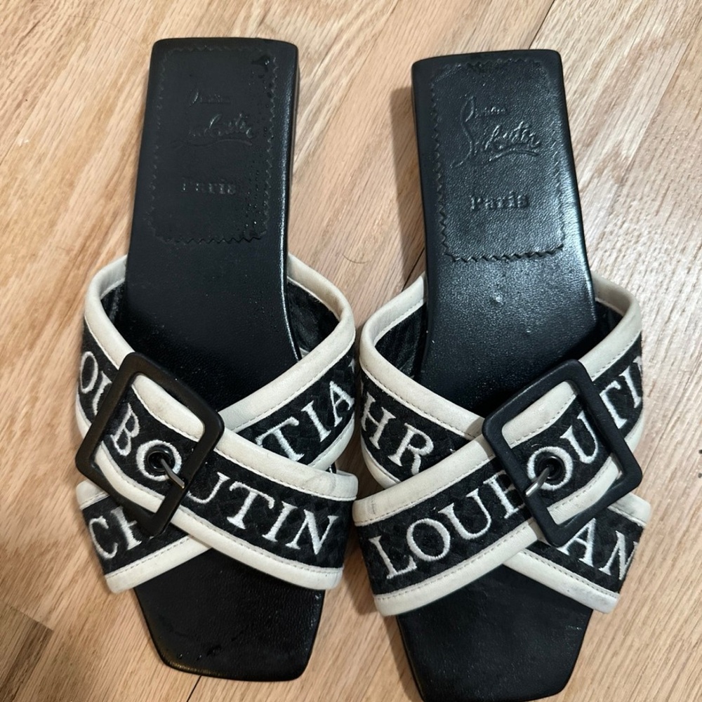 Christian Louboutin Black and White Women's Sandals